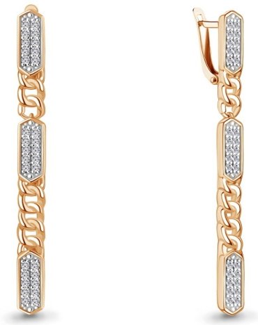 Серьги AQUAMARINE 49499А вес 5.44 г серебро, фианит купить,83927