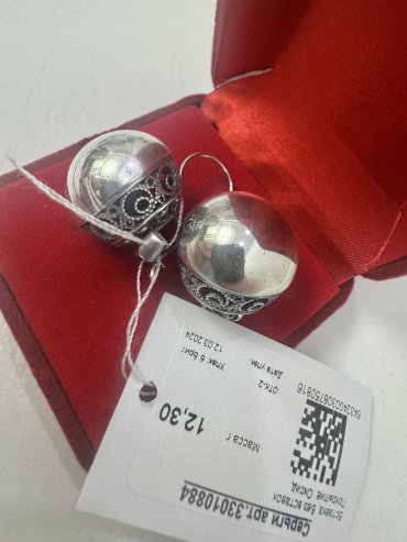 Серьги Красная пресня 33010884 вес 12.3 г серебро, без вставок купить,73872