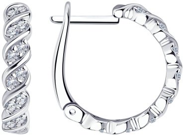Серьги SOKOLOV 94025080 вес 4.31 г серебро, фианит купить,21470