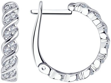 Серьги SOKOLOV 94025080 вес 4.31 г серебро, фианит купить,21470