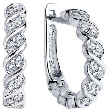 Серьги SOKOLOV 94025080 вес 4.31 г серебро, фианит купить,21470