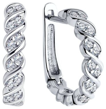 Серьги SOKOLOV 94025080 вес 4.31 г серебро, фианит купить,21470