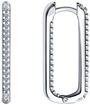 Серьги SOKOLOV 94025942 вес 4.78 г серебро, фианит купить,27010
