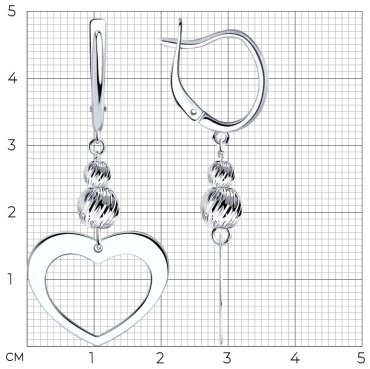 Серьги Diamant 94-121-01701-1 вес 3.7 г серебро, без вставок купить,21820