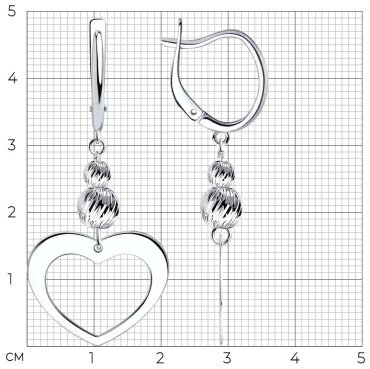 Серьги Diamant 94-121-01701-1 вес 3.7 г серебро, без вставок купить,21820