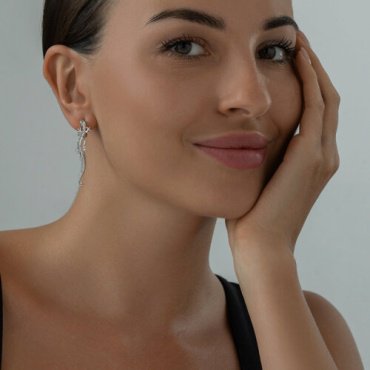 Серьги SOKOLOV 94021399 вес 4.27 г серебро, фианит купить,28728