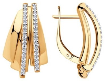 Серьги Diamant 93-120-00425-1 вес 6.65 г серебро, фианит купить,38700