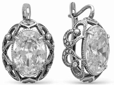 Серьги Красная пресня 3387522 вес 10.3 г серебро, фианит купить,50274
