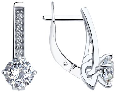 Серьги Diamant 94-120-02135-1 вес 3.17 г серебро, фианит купить,18807