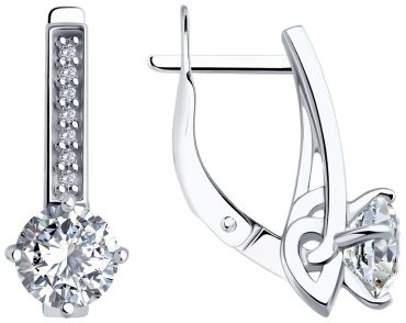 Серьги Diamant 94-120-02135-1 вес 3.17 г серебро, фианит купить,18807