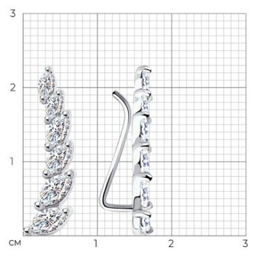 Кафф Diamant 94-120-01402-1 вес 1.94 г серебро, фианит купить,12825