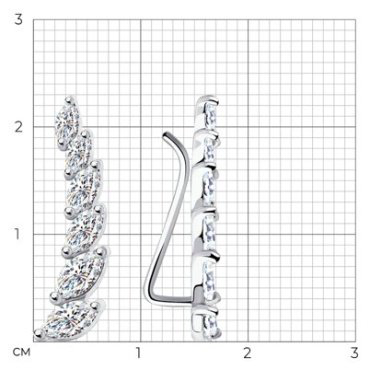 Кафф Diamant 94-120-01402-1 вес 1.94 г серебро, фианит купить,12825