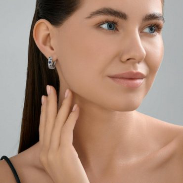 Серьги SOKOLOV 88020084 вес 4.94 г серебро, фианит, сапфир купить,44895