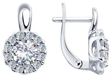 Серьги Diamant 94-120-01647-1 вес 2.98 г серебро, фианит купить,25650