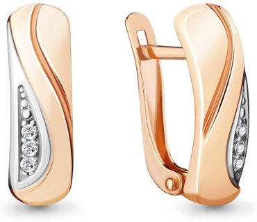 Серьги AQUAMARINE 48027А вес 2.8 г серебро, фианит купить,24240