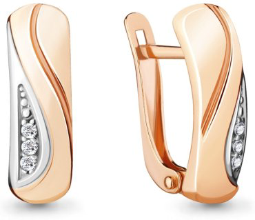 Серьги AQUAMARINE 48027А вес 2.8 г серебро, фианит купить,24240