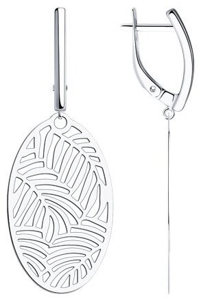 Серьги Diamant 94-121-01597-1 вес 3.36 г серебро, без вставок купить,18860