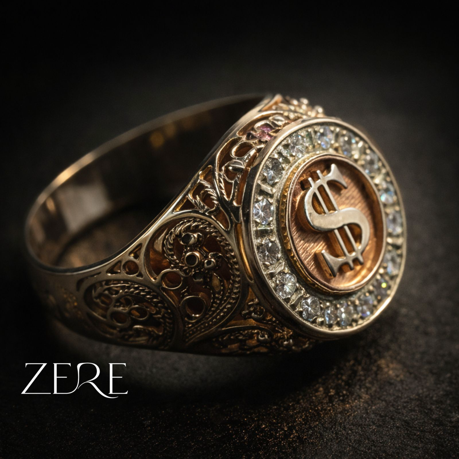 Перстень Zere с символом доллара 22р 7.91гр купить,663650