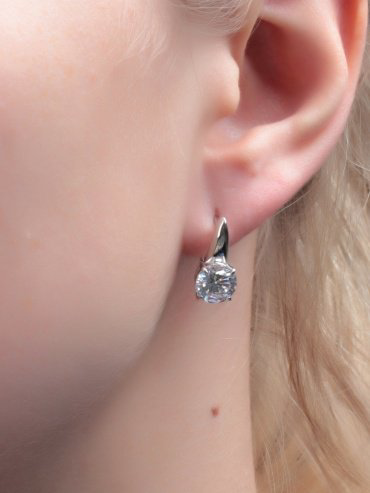 Серьги Красная пресня 3389876Д вес 4.1 г серебро, фианит купить,29533