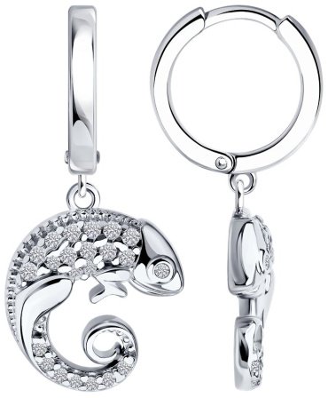 Серьги SOKOLOV 94026857 вес 4.32 г серебро, фианит купить,22469
