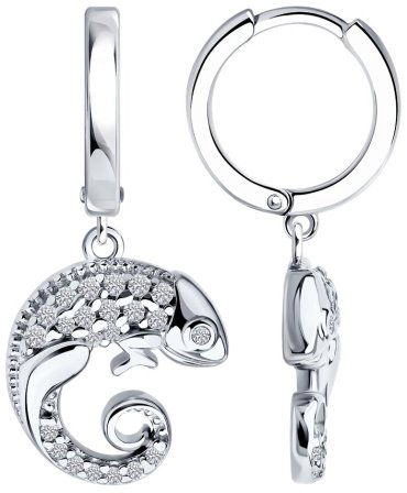 Серьги SOKOLOV 94026857 вес 4.32 г серебро, фианит купить,22469