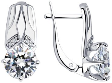 Серьги SOKOLOV 94023411 вес 4.92 г серебро, фианит купить,40645