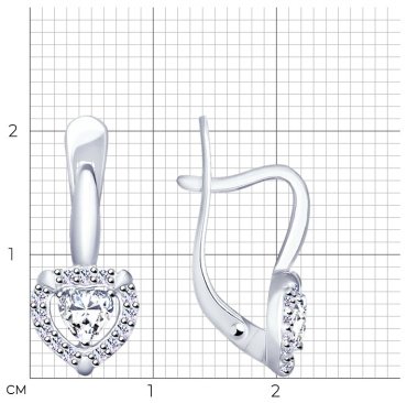 Серьги SOKOLOV 94025663 вес 2.39 г серебро, фианит купить,15316