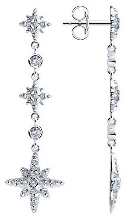 Серьги SOKOLOV 94026412 вес 2.92 г серебро, фианит купить,19869