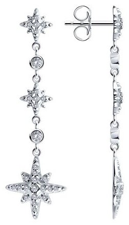 Серьги SOKOLOV 94026412 вес 2.92 г серебро, фианит купить,19869