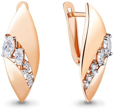 Серьги AQUAMARINE 45849А вес 2.72 г серебро, фианит купить,24793