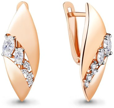Серьги AQUAMARINE 45849А вес 2.72 г серебро, фианит купить,24793