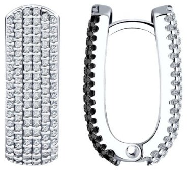 Серьги Diamant 94-120-01761-1 вес 8.07 г серебро, фианит купить,54378