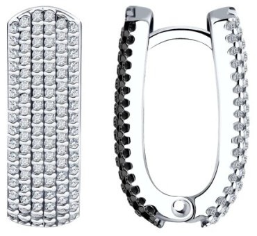 Серьги Diamant 94-120-01761-1 вес 8.07 г серебро, фианит купить,54378