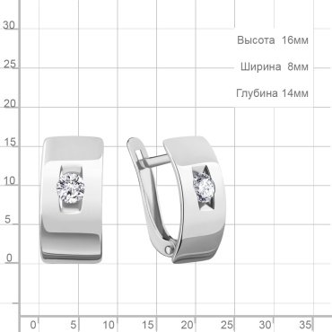 Серьги AQUAMARINE 49359А.5 вес 3.06 г серебро, фианит купить,27010