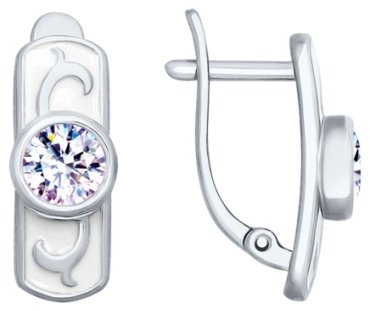 Серьги SOKOLOV 92021834 вес 3.05 г серебро, фианит, горный хрусталь купить,22712