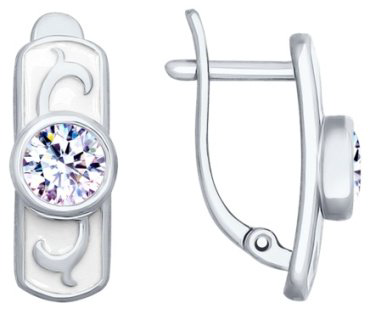 Серьги SOKOLOV 92021834 вес 3.05 г серебро, фианит, горный хрусталь купить,22712