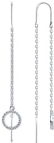 Серьги-цепочки SOKOLOV 94026609 вес 2.26 г серебро, фианит купить,15975