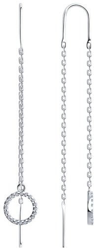 Серьги-цепочки SOKOLOV 94026609 вес 2.26 г серебро, фианит купить,15975