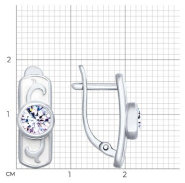 Серьги SOKOLOV 92021834 вес 3.05 г серебро, фианит, горный хрусталь купить,22712