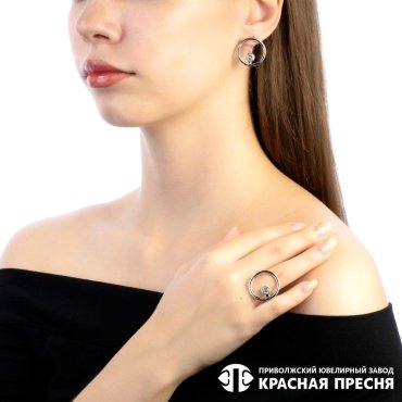 Серьги Красная пресня 33812894Д вес 6.3 г серебро, фианит купить,40014
