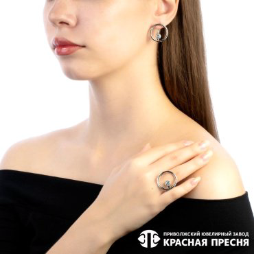 Серьги Красная пресня 33812894Д вес 6.3 г серебро, фианит купить,40014