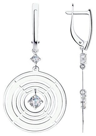Серьги Diamant 94-121-01428-1 вес 4.49 г серебро, фианит купить,20388