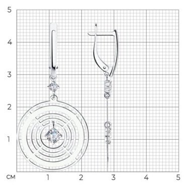 Серьги Diamant 94-121-01428-1 вес 4.49 г серебро, фианит купить,20388