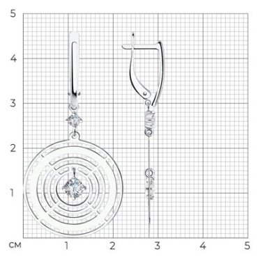 Серьги Diamant 94-121-01428-1 вес 4.49 г серебро, фианит купить,20388
