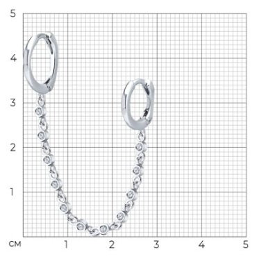 Серьги-цепочки SOKOLOV 94170368_s вес 3.25 г серебро, фианит купить,14800