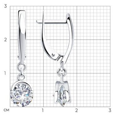 Серьги SOKOLOV 94023430 вес 3.31 г серебро, фианит купить,25540