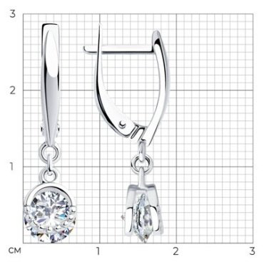Серьги SOKOLOV 94023430 вес 3.31 г серебро, фианит купить,25540