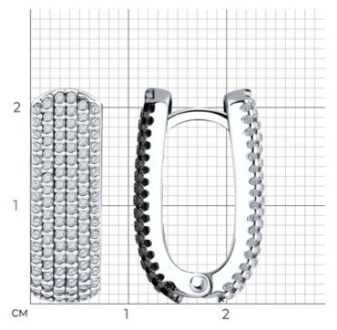 Серьги Diamant 94-120-01761-1 вес 8.07 г серебро, фианит купить,54378