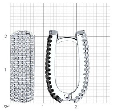 Серьги Diamant 94-120-01761-1 вес 8.07 г серебро, фианит купить,54378