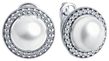 Серьги SOKOLOV 92022957 вес 7.25 г серебро, культивированный жемчуг, фианит - ForteMarket Серьги SOKOLOV 92022957 вес 7.25 г серебро, культивированный жемчуг, фианит купить,52326